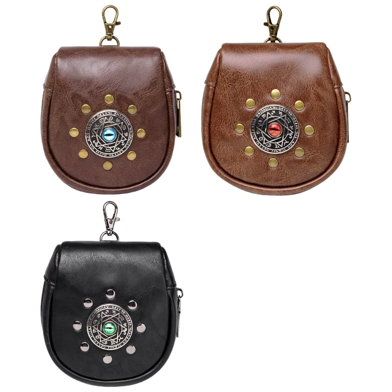 Historical Reenactment PU Leather Belt Pouches Phone Bag for Themed Parties