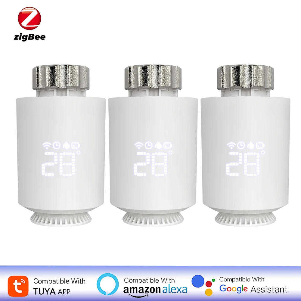 

Tuya Zigbee Radiator Actuator Valve Smart TRV Programmable Thermostatic Temperature Controller Works With Alexa Google Home