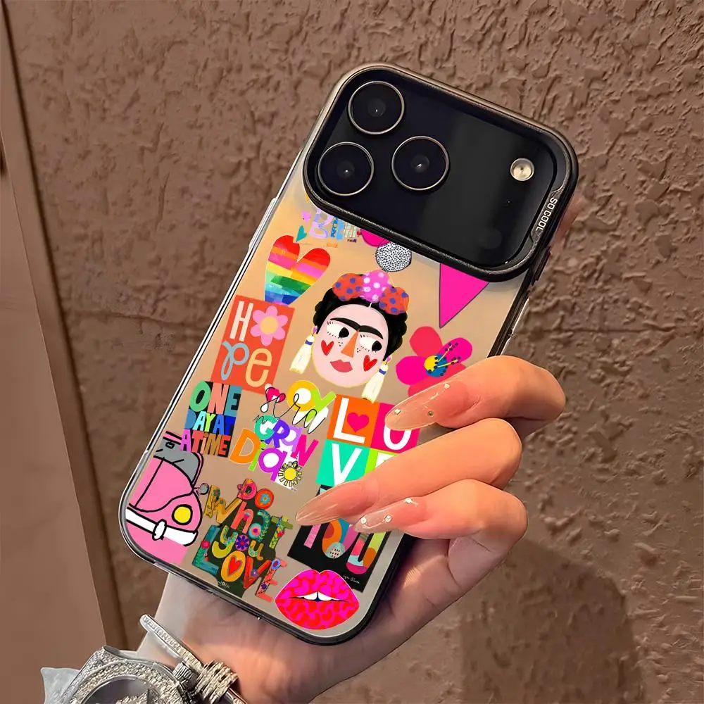 F-frida Kahlo Design Phone Case For iPhone 17 16 15 14 13 12 11 Pro Max Designer Matte Laser Aurora Funda Phone Case