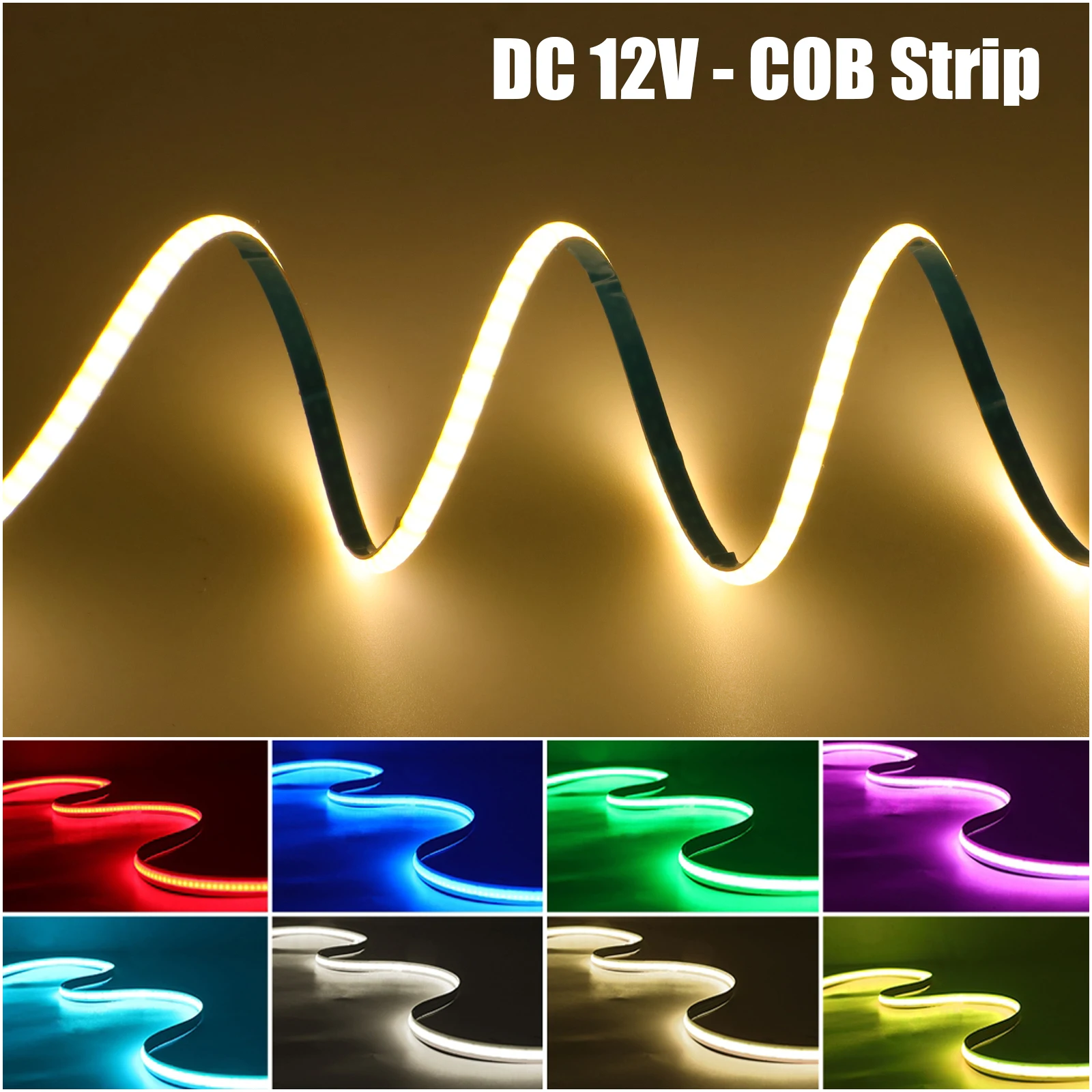 DC12V COB LED Strip Light 3mm 5mm 8mm Flexible High Density COB Ribbon White/Red/Blue/Pink/Green TV Backlight Home Decor Light