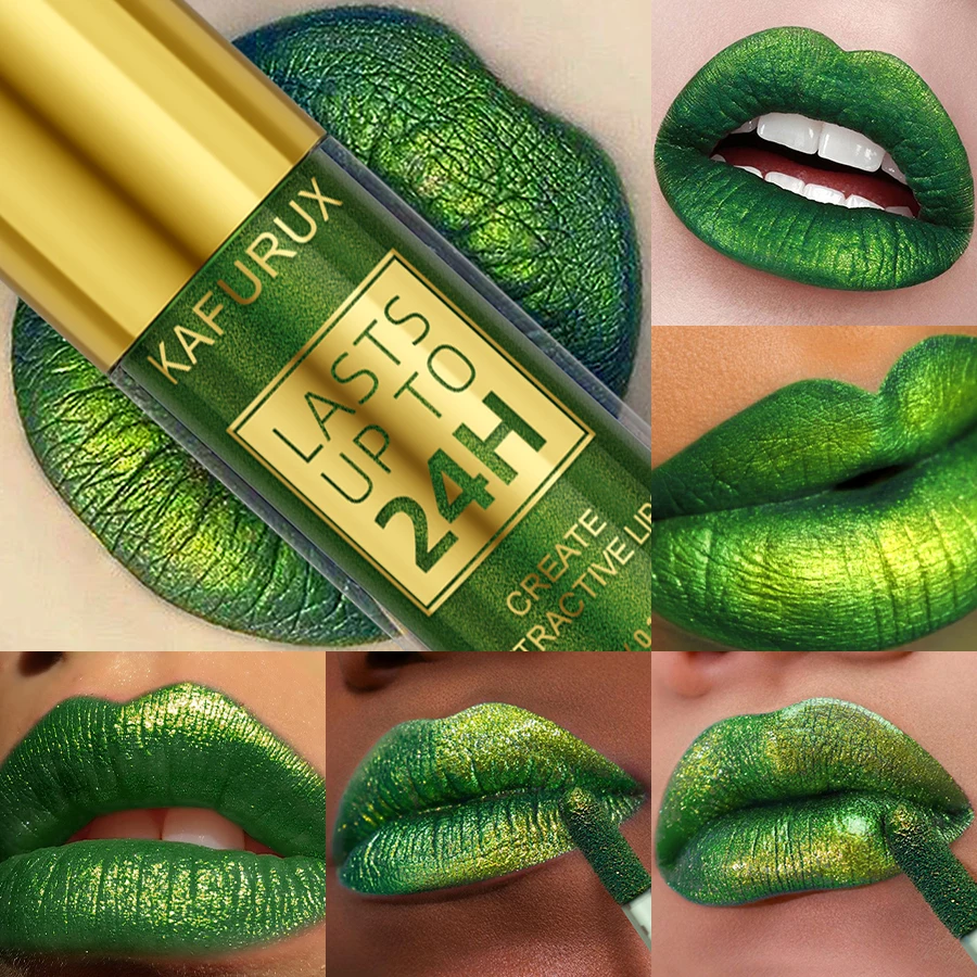 1 szt. Brokatowy Aksamitny Błyszczyk do Ust Metaliczny Mocno Napigmentowany Matowy Połyskujący Tint do Ust Diamentowy Koreański Makijaż Prezent Płynna Pomadka Cień do Powiek