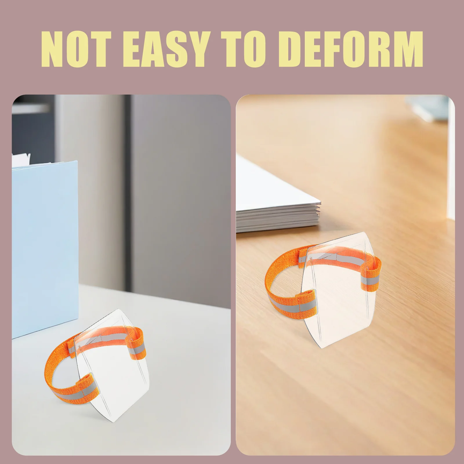 5 pçs braço ajustável titular do crachá braçadeira brilhante trabalhadores id crachá titular claro plástico cartão manga trabalhadores cartões titular