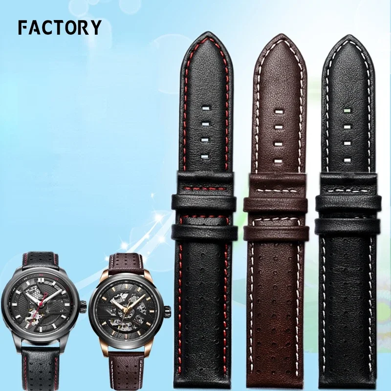 Genuine Leather Watch Strap for Fiyta Extreme Car Element Series Ga866011 Ga866002 Men's Leather Watch Band Accessories 20mm