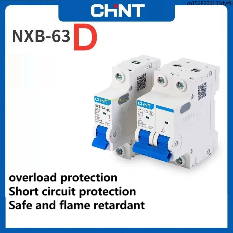 CHINT NXB-63 1P 2P 3P 4P Curve D type Power Protection Circuit Breaker DZ47 Air Switch 32A 40A MCB Cable Sleeves