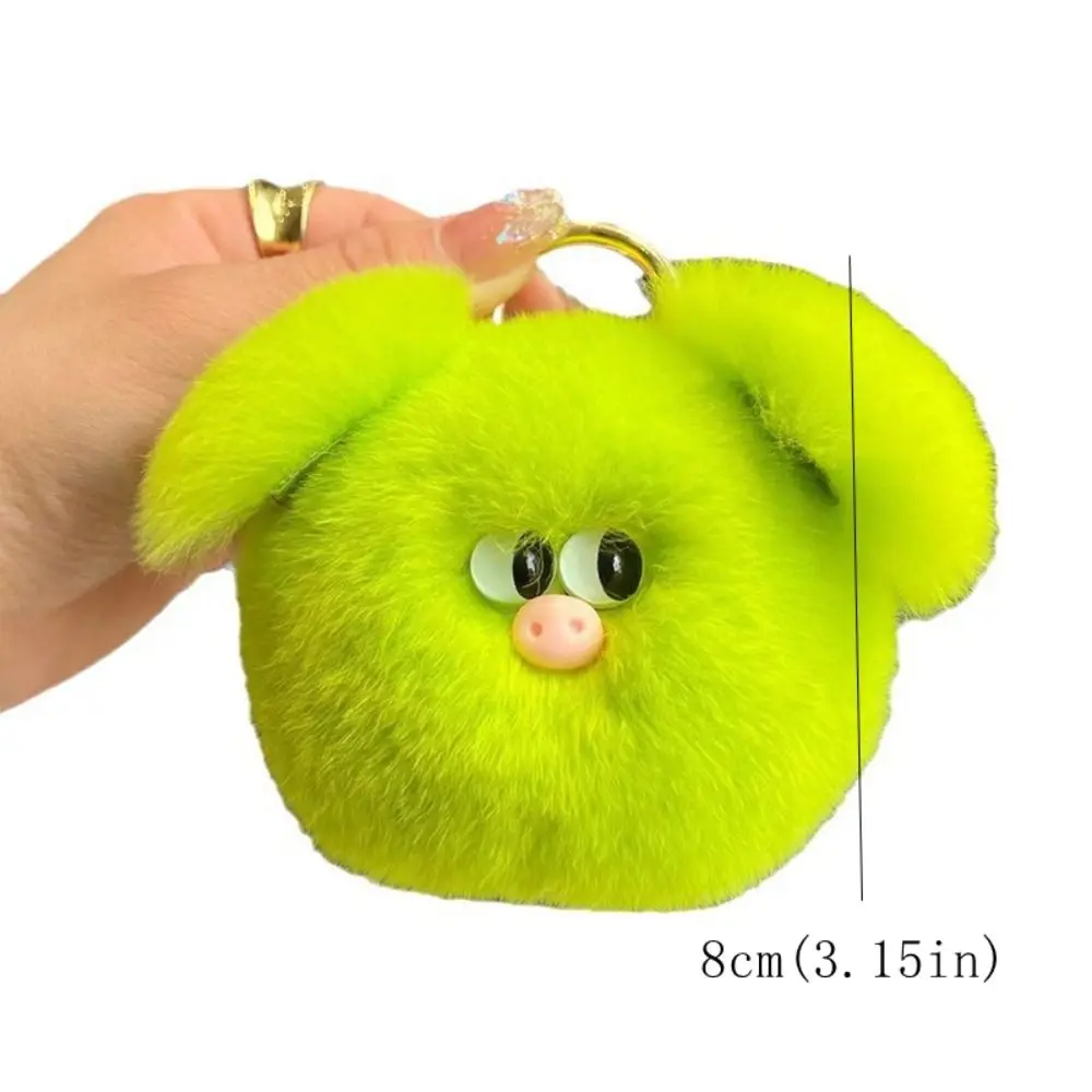 Creativo pelo di coniglio palla di peluche portachiavi lontra coniglio cartone animato animale peluche capelli di coniglio portachiavi gingillo ins bambini