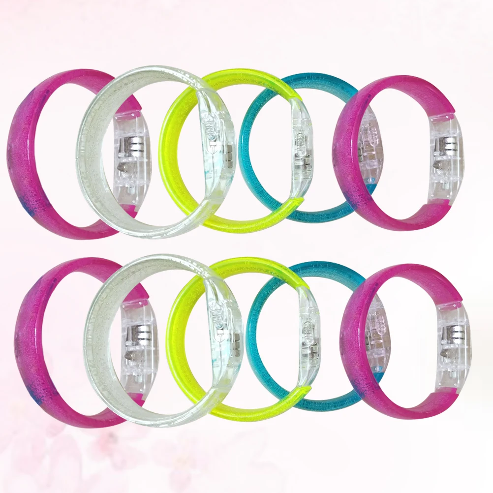 

10Pcs Acrylic LED Luminous Wristbands Colorful Flash Bracelets Perfect for Concerts Parties Running Cycling Safety Gear