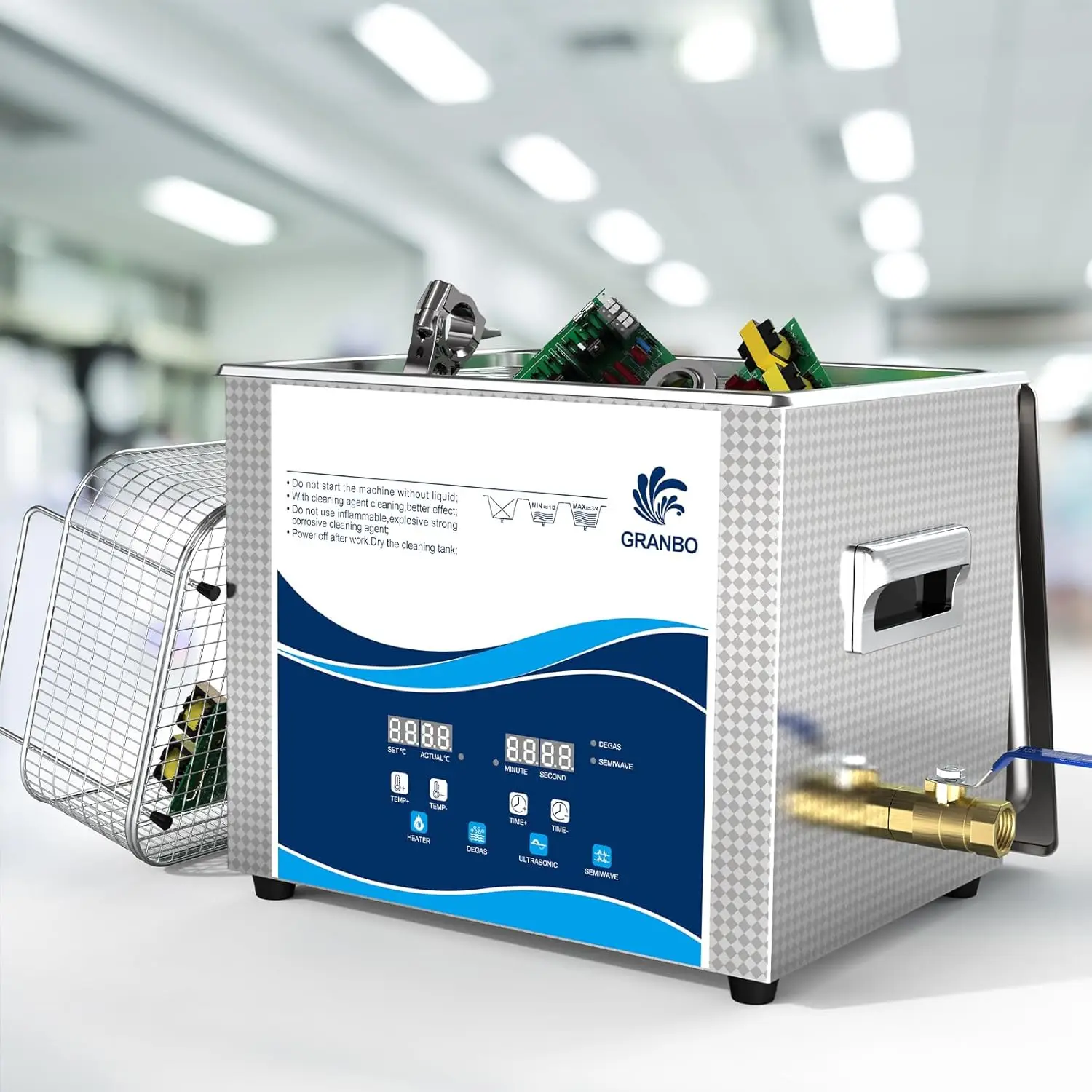 

10L 240W Ultrasonic Jewelry Cleaner 40kHz with Heater Timer and Degassing, Digital 110V for Glass Eyeglass Dental Parts