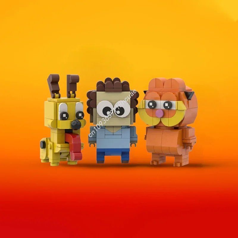 

372pcs MOC Serie Garfield Brickheadz Model Building Blocks Craft Toys Education Modular Creative Christmas Gifts