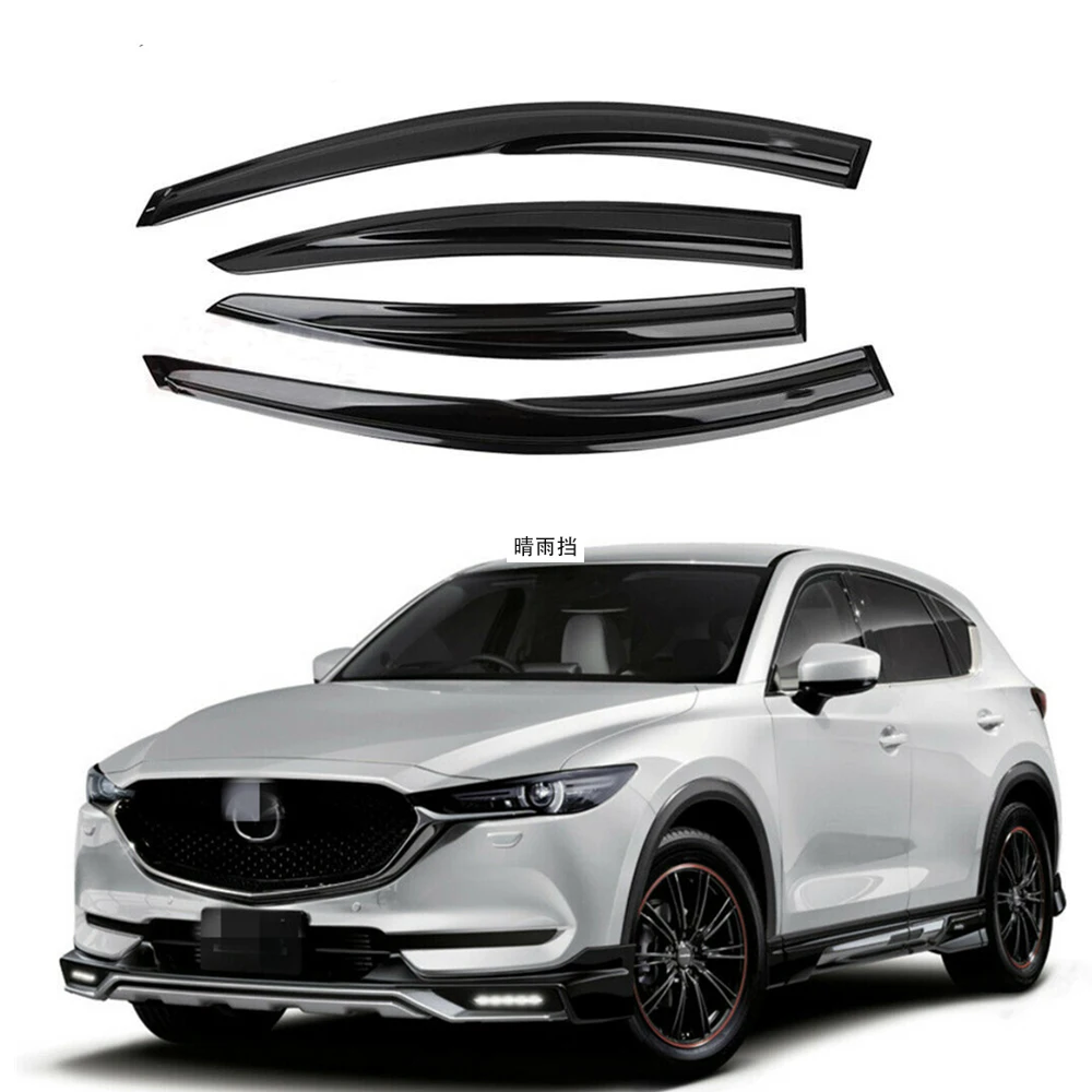 For Mazda CX-5 CX5 2018-2021 Cars Accessories Window Visors Rain Sun Guard Vent Wind Deflector Weathershield Slim Moulding Trim