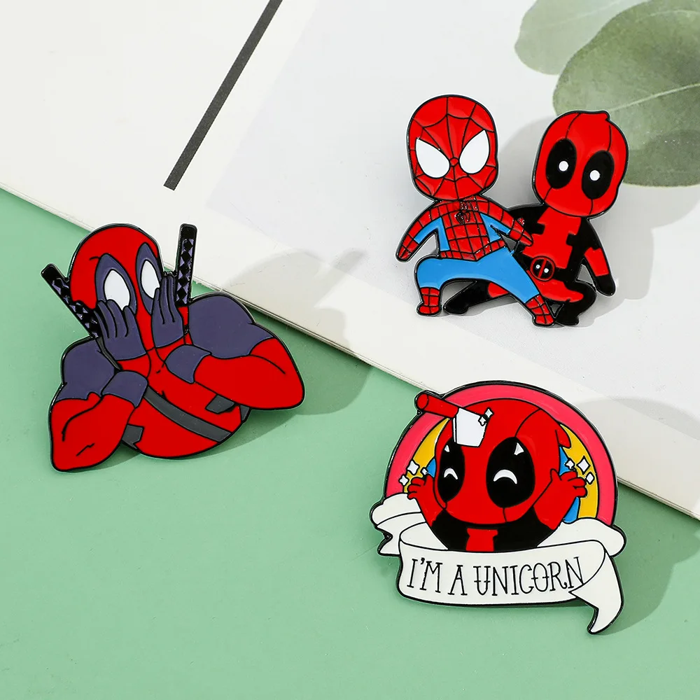 Deadpool 3 Anime Metal Brooch Pin Children Cute Hat Decoration Alloy Badge New Men Women Backpack Clothing Decoration Badge Gift