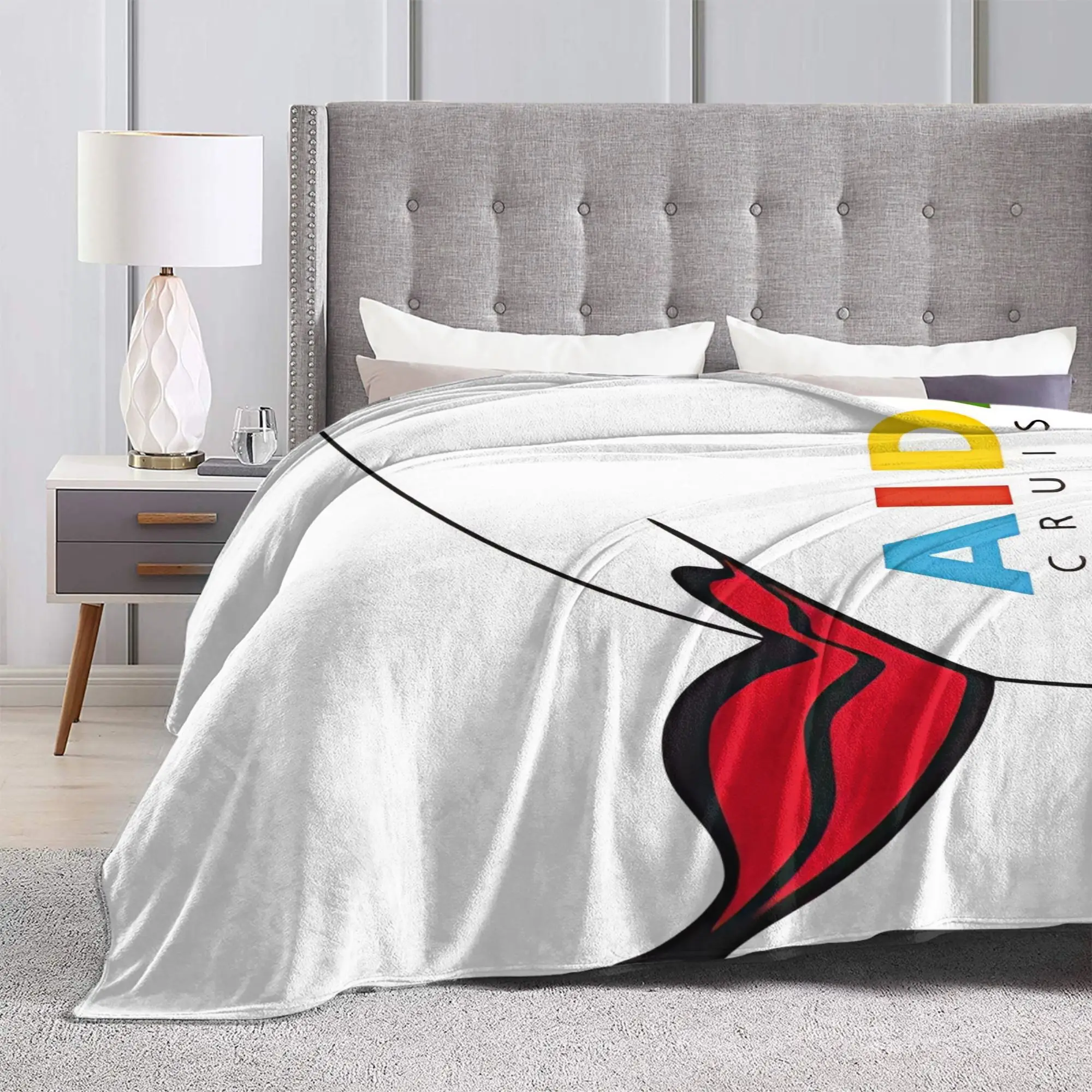 Customize AIDA Cruises Plush Blanket - Thickened Flannel Gaming Blanket, Eye-Catching Design, Suitable for Dorms, Offices, Campi