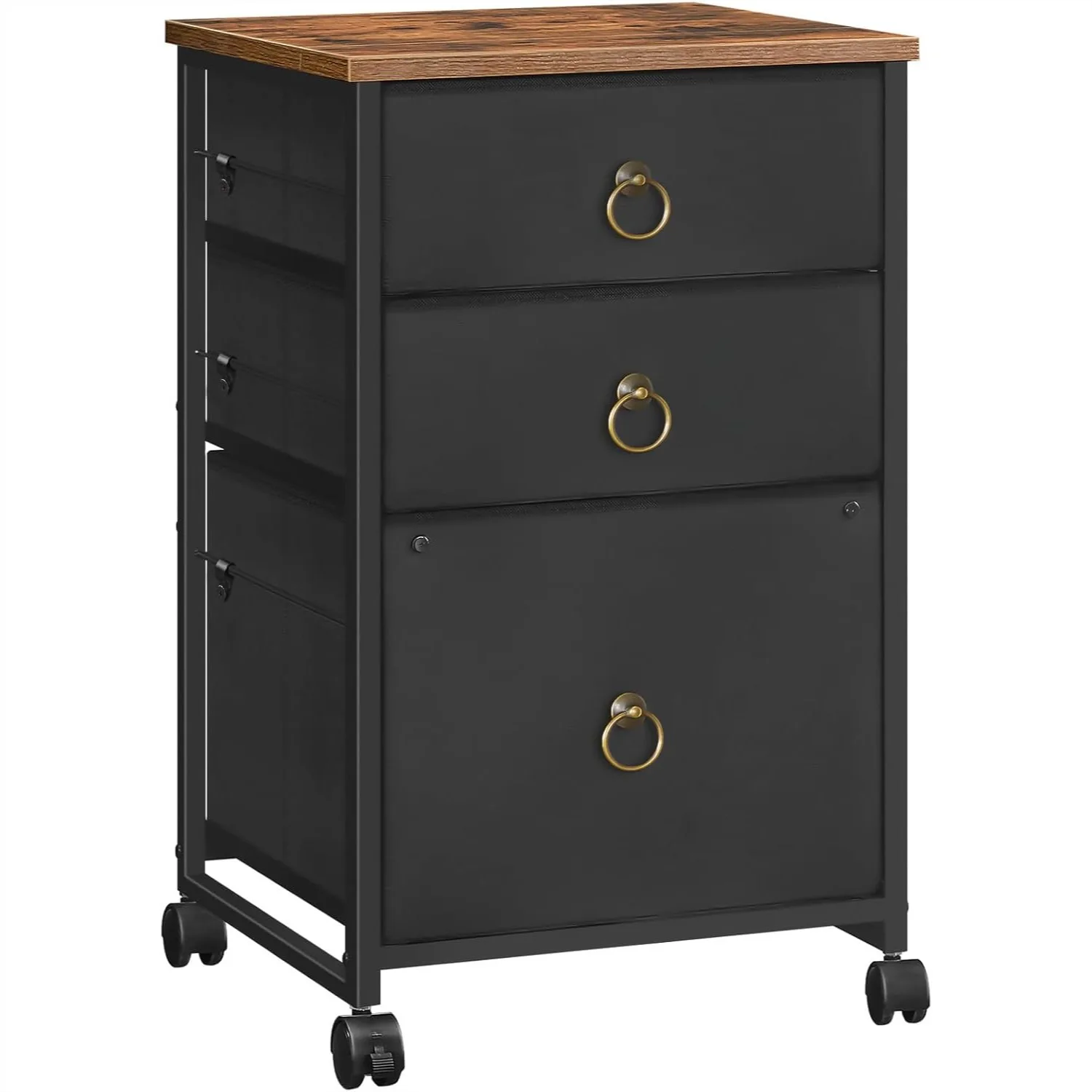 

3-Drawer Mobile File Cabinet, Vertical Filing Cabinet Under Desk, Rolling Printer Stand for Home Office, A4/Letter-Size, Rustic