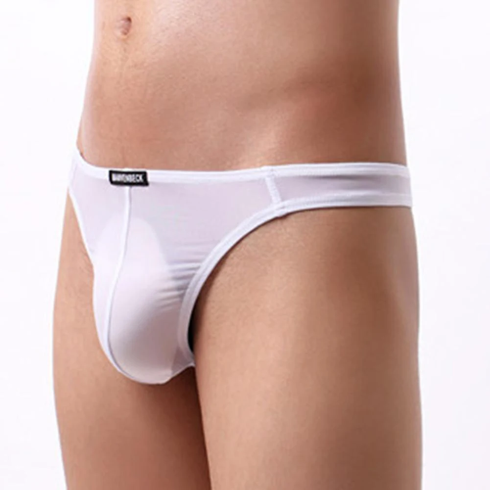 Ultra-thin T-Back Low Waist Thong Sleep Clothing Solid Color Men\\\'s Panties 80 Nylon 20 Spandex Applicable For Male