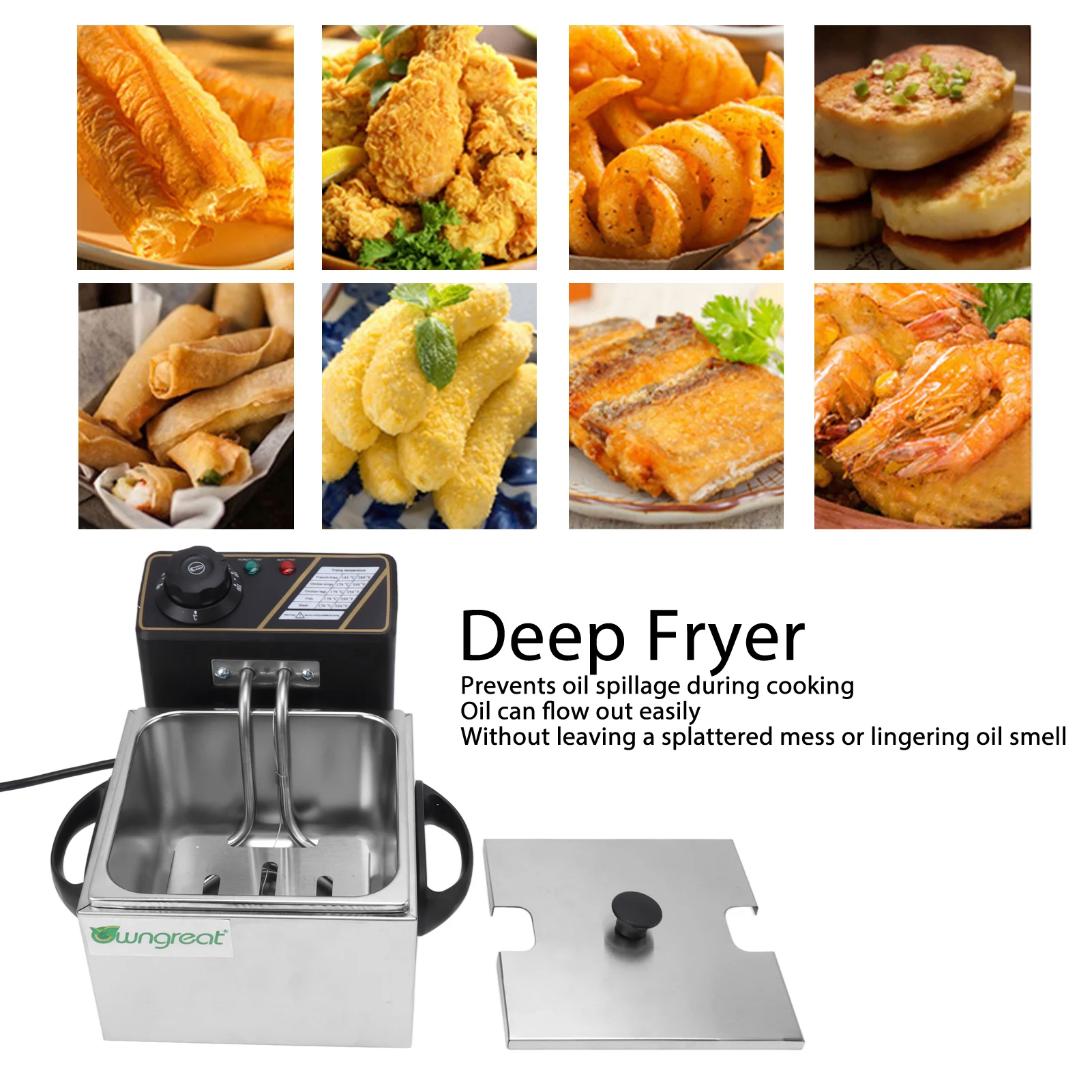 

2.5L Electric Deep Fryer 1500W Stainless Steel Electric Fryer Household Chips Frying Pan French Fries Making Machine 220V