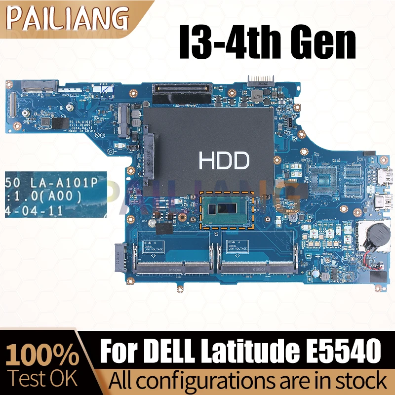 

For DELL Latitude E5540 Laptop Mainboard LA-A101P 083KT5 0NHP4F 0375R5 057CTW I5-4310U I5-4310U Notebook Motherboard Full Test