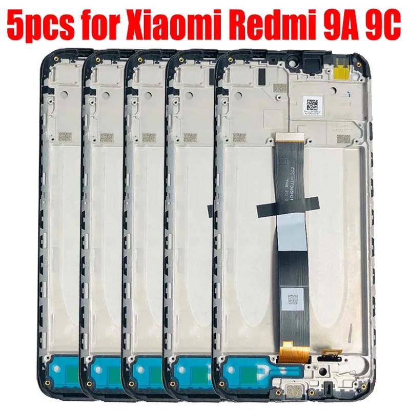 

5pcs/lot For Xiaomi Redmi 9A 9C LCD Display Panel M2006C3LI M2006C3LG M2006C3MG M2006C3LC Touch Screen Digitizer Assembly Frame