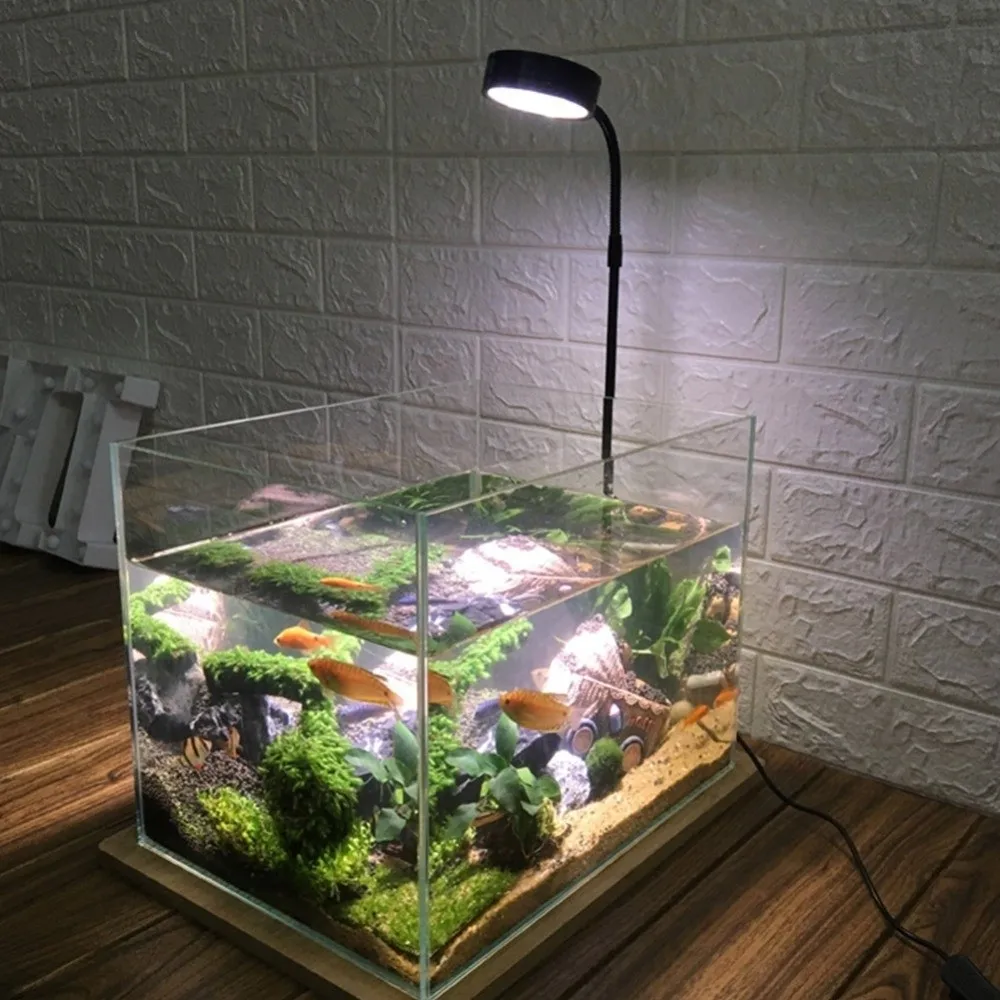 10W Fish Tank LED Lamp Retractable Height Multifunctional Aquarium Landscape Lights USB Charging Energy Saving