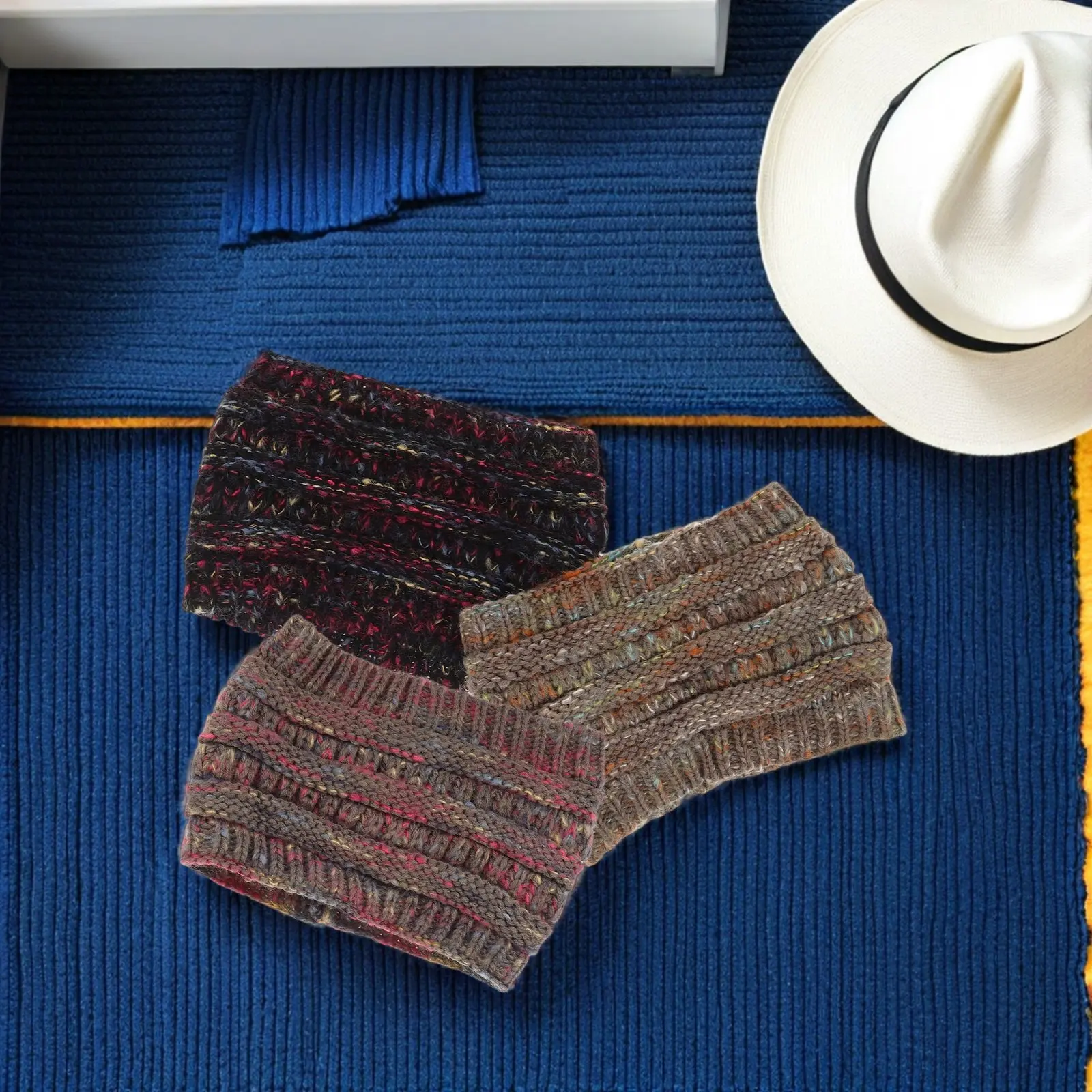 

Комплект из 3 женских зимних повязок на голову: теплые, толстые, вязаные, на флисовой подкладке, эластичные, мягкие, термостойкие аксессуары для волос для холодной погоды