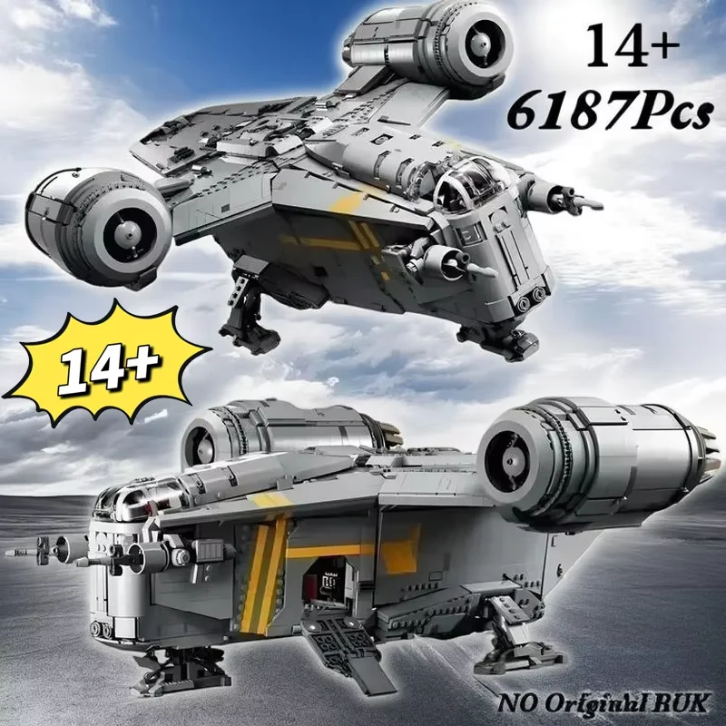 MINISO hot 6187 Stuks De Razor Crest Bouwstenen Model 75331 1023 STKS Ruimtevaartuig Bricks Speelgoed voor Jongens Ornament model in voorraad
