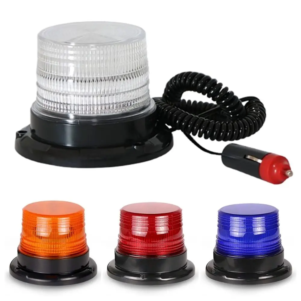 12V Car Emergency LED Lights Magnetic Mount 24 LED LED Strobe Light Warning Flash Top Burst Flashing Light Cars Accessory