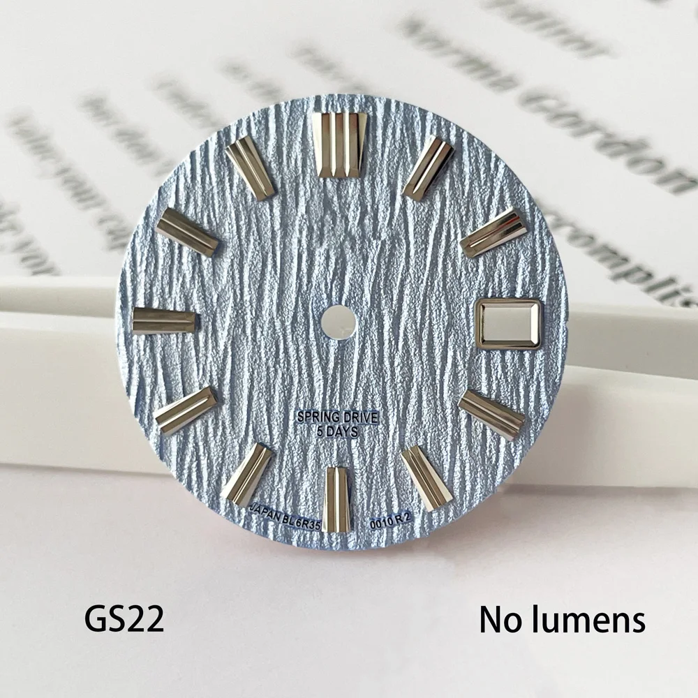 Mostrador não luminoso com logotipo gs de 28.5mm, padrão de floresta de bétula, adequado para movimento nh35/36, acessórios de relógio com mostrador slgh005g