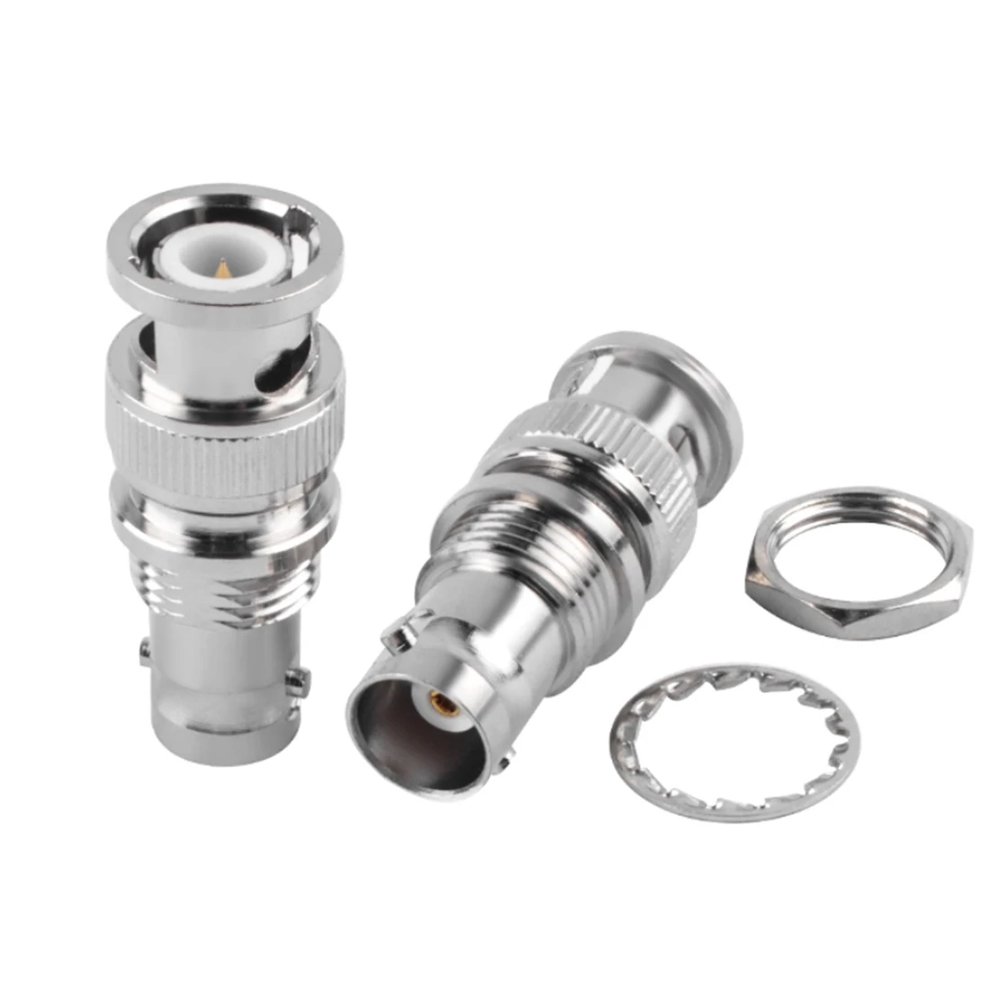 1pc  BNC Male to Female Jack With Nut  RF Adapter Coupler Connector Wholesale Fast Shipping