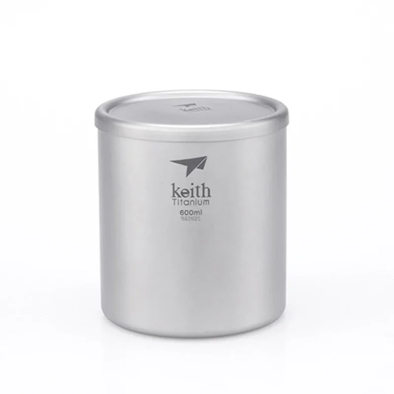 Keith titanium mug 600ml double wall heat insulation office outdoor camping Home Office Coffee Cup ti3307