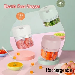 Electric Kitchen Food Chopper Small Portable USB Charging Meat Grinder Vegetable Chopper Garlic Masher Crusher Kitchen Tools