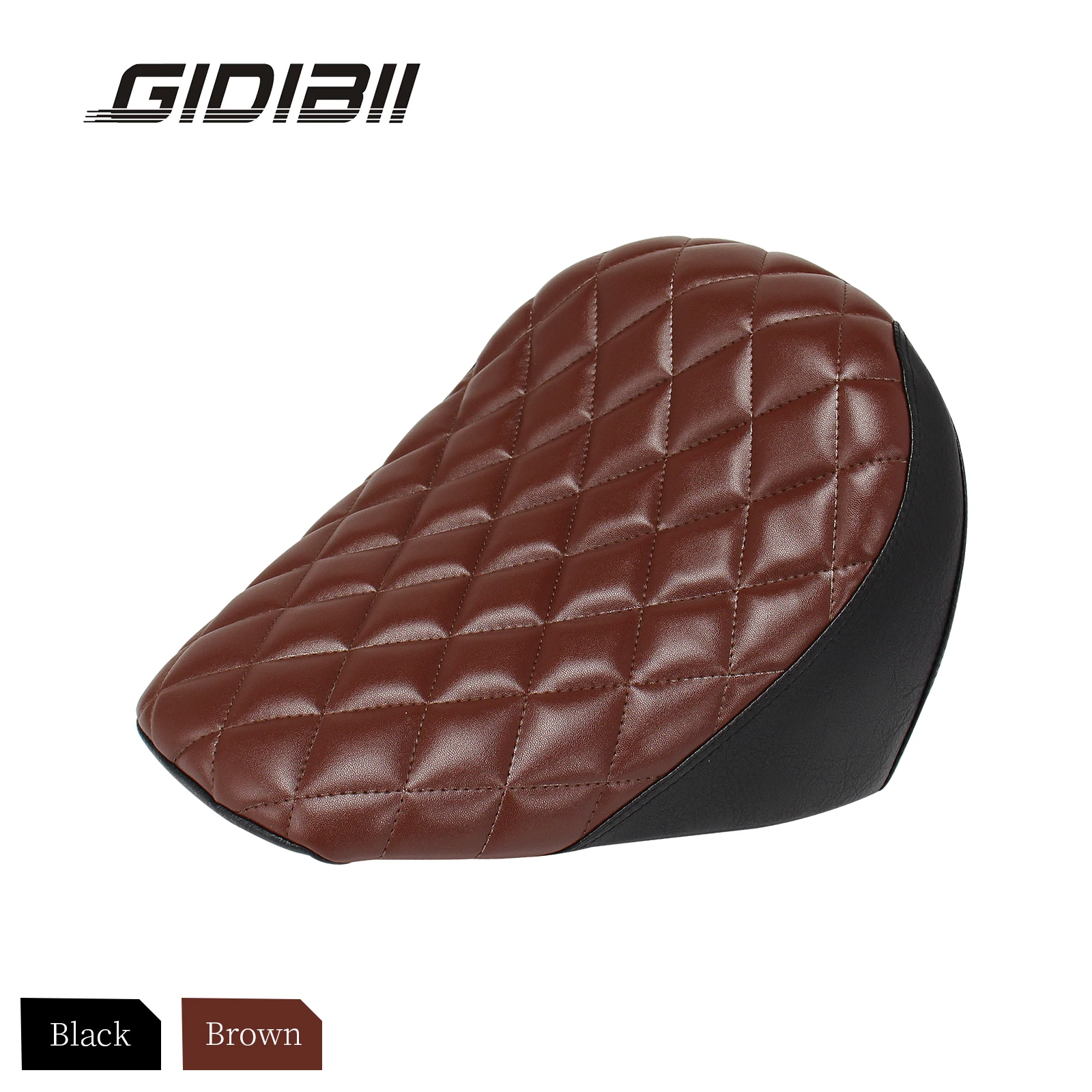 1Set Black/Brown Front Driver Seat Diamond Patte For Indian Scout Bobber/ABS Scout Rogue Scout Bobber Sixty Seat Cushion