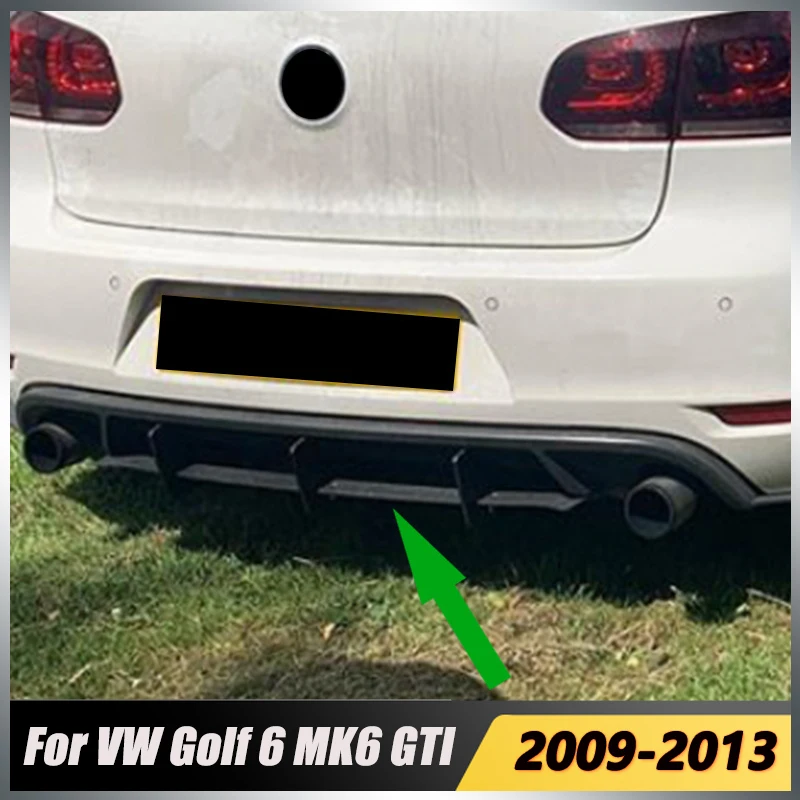 Car Rear Bumper Lip Diffuser Spoiler Splitter Diffuser Spoiler For Volkswagen VW Golf 6 MK6 GTI 2009-2013 Black Tail Bumper