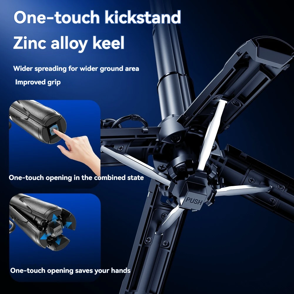 عصا سيلفي صغيرة محمولة باليد Gimbal الهواتف المحمولة قبضة 3 في 1 حامل هاتف ترايبود لمدونة الفيديو البث المباشر عصا الموقت الذاتي