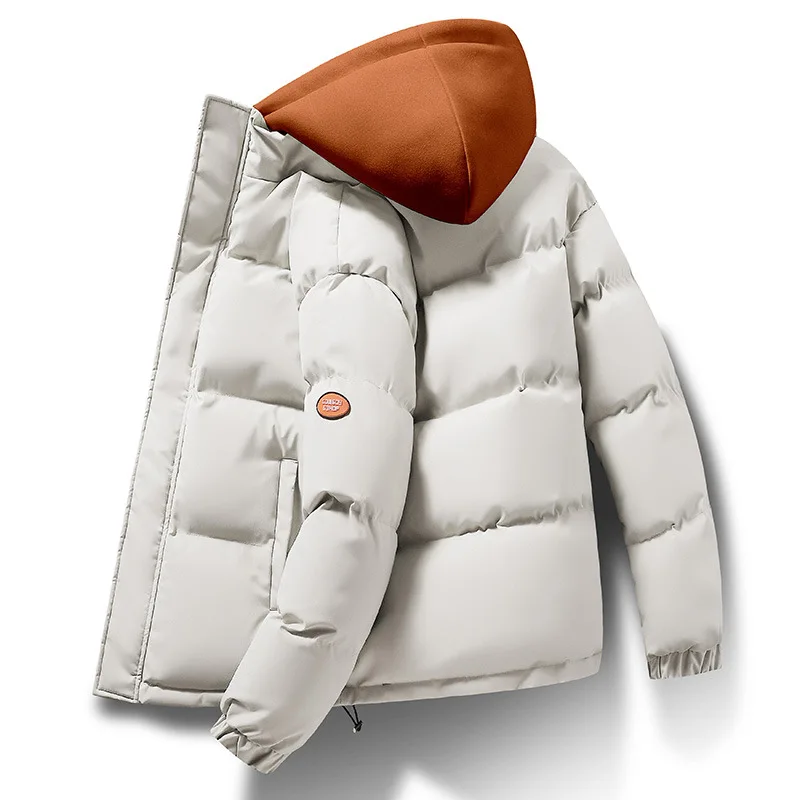

2025 American style New Fashion Men's Color-coded Casual Trendy Loose Long Sleeve Hooded Quilted Jacket Male Clothes Coat Parkas