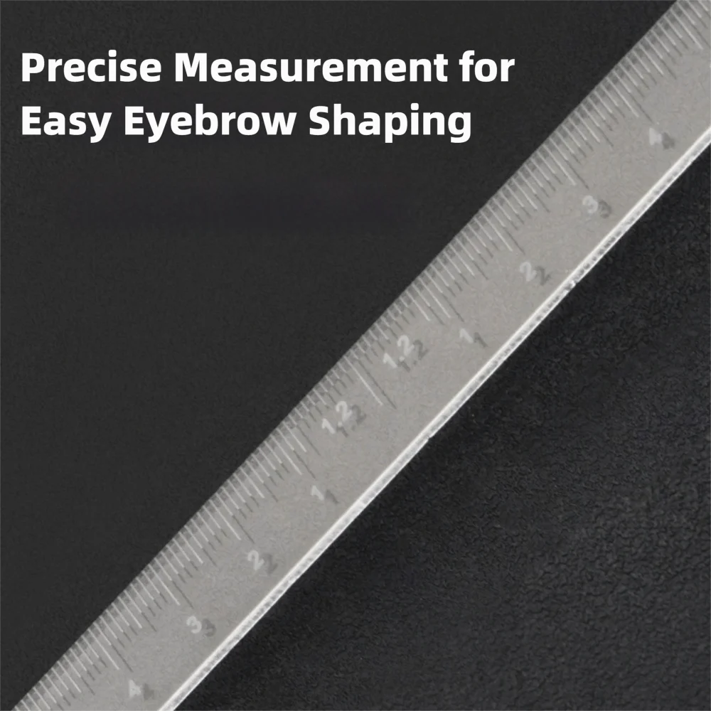 セット弓形眉毛デザイン定規、スケール付き描画補助バランス対称定規、永久メイクアップツール