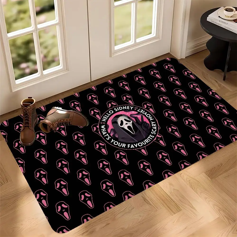 S-Scream Ghostface Room Mats Anti-slip Absorb Water Long Strip Cushion Bedroon Mat Welcome Doormat