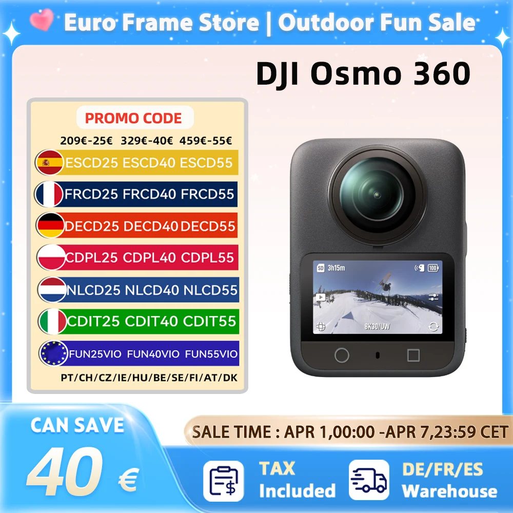 DJI Osmo 360 Standard Bundle 360 Camera with 1 Inch 360° Imaging 360° Video in 8K Native 360° Photo in 120MP Waterproof