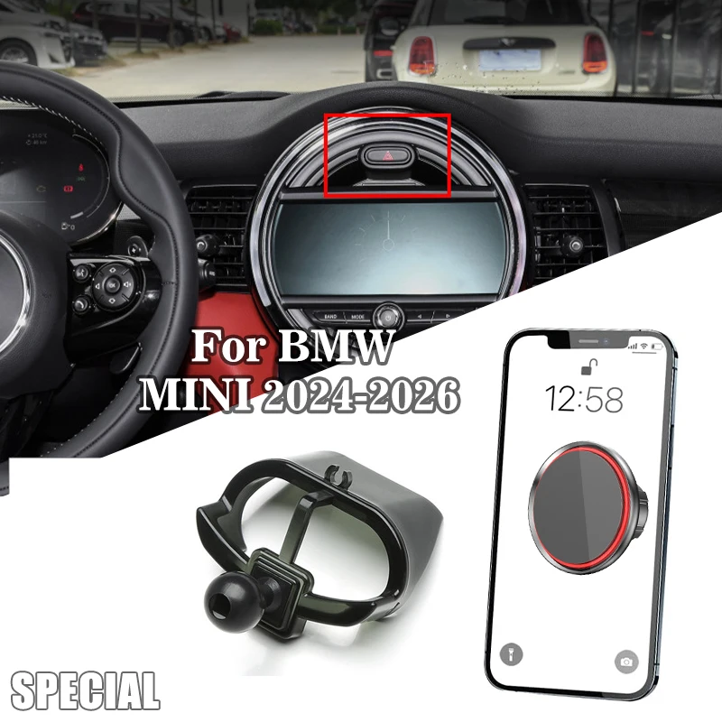 

For BMW Mini Cooper S F65 F66 Car Magnetic Phone Holder F67U25 EV SE F65 F66 F67 2024 2025 Gravity Mount Car Accessories