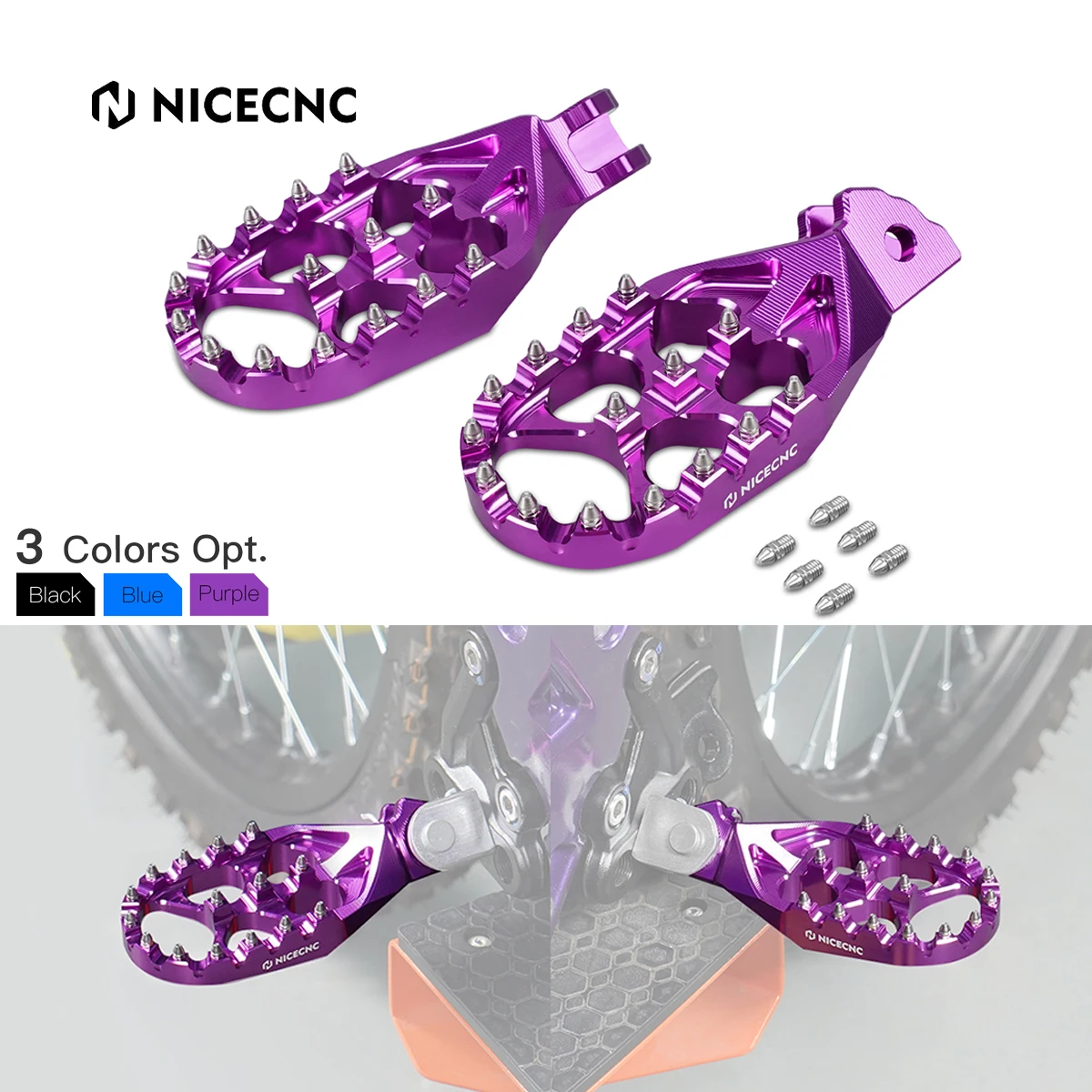 

NiceCNC For Surron Light Bee X S L1E For Segway X160 X260 Enlarged Foot Pegs Footrest For Sur-ron light bee X Electric Dirt Bike