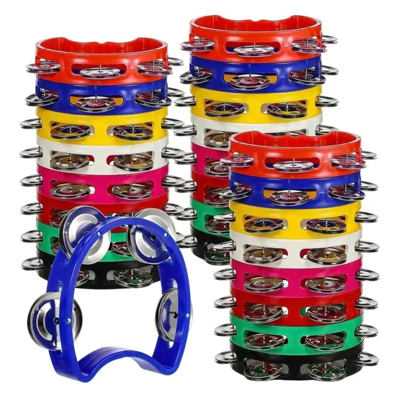

【SPECIAL】Tamborines Musical Instrument Percussion Tambourine With 4 Bells Handheld Percussion Drum Tambourine
