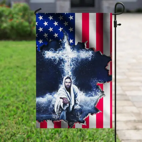 American Flag Jesus Cool Jesus Flag Garden Flag - House Flag AAL HHM WZZ yyi