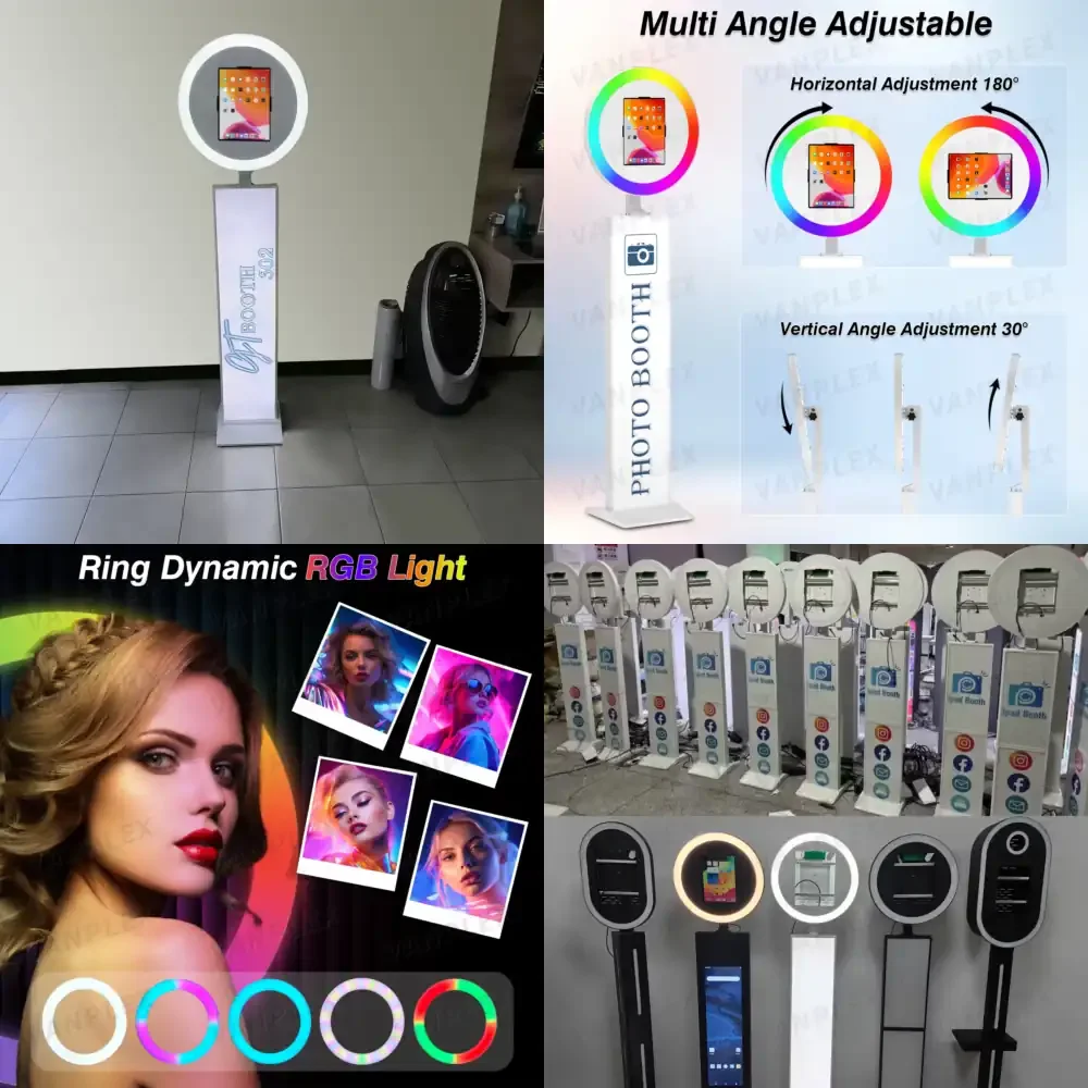 

All in One iPad Photo Booth for Events Metal Construction Multi Color Ring Light with Flight Case 2 Year Warranty Maximum ROI