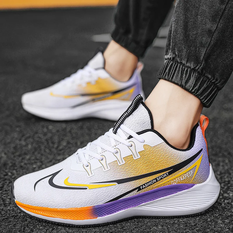 

Fashion men's sports running shoes casual breathable mesh surface carbon plate support wear-resistant rubber outsole