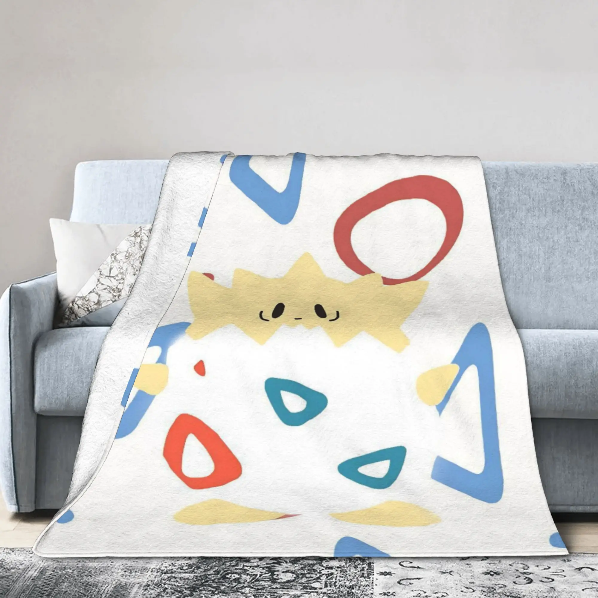 Togepis Kawaii Blanket Poke-Mon Cartoon Flannel Funny Soft Throw Blankets for Bed Sofa All Season
