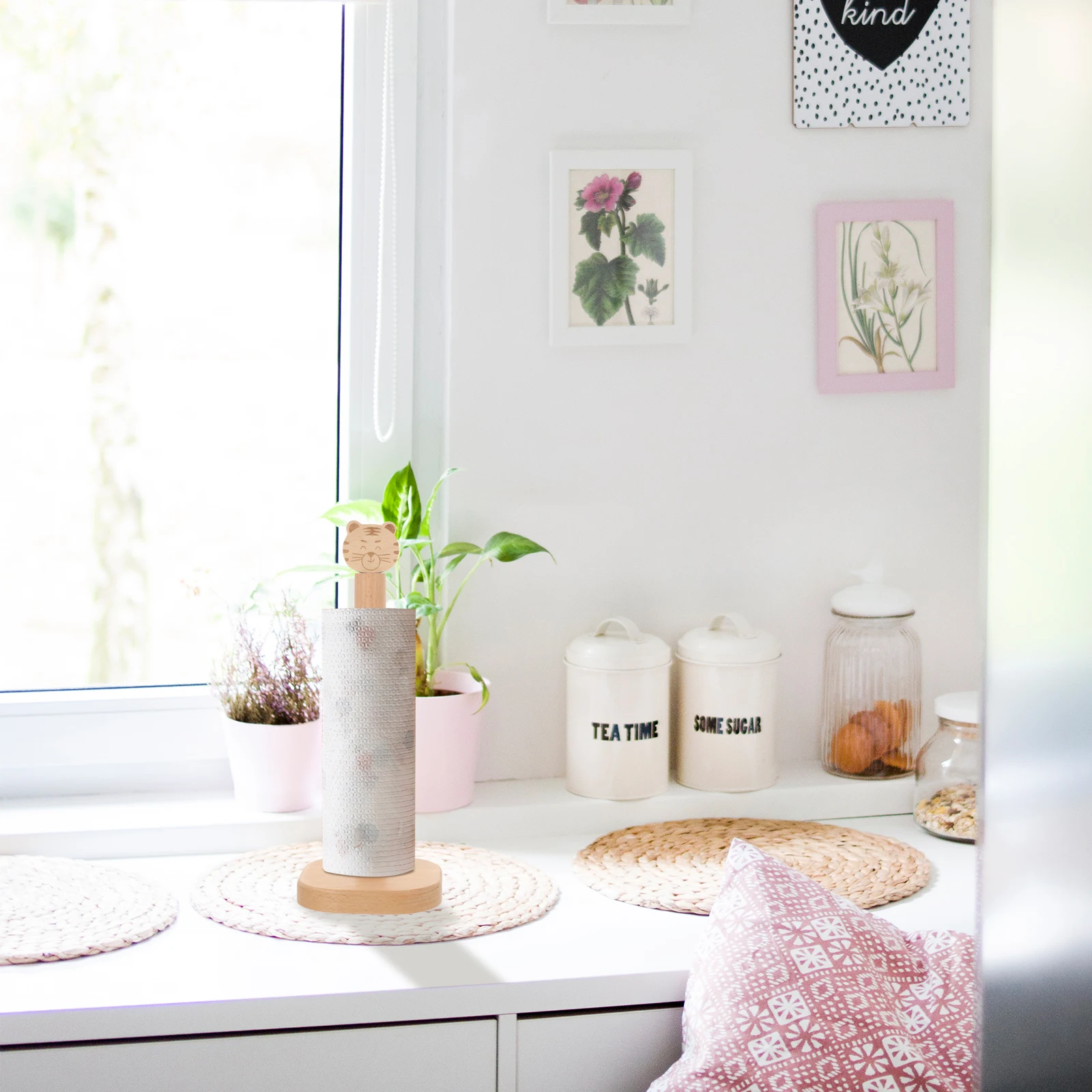

Wood Paper Holder Sturdy Material Bathroom Kitchen Office Vertical Wood Paper Towel Holder Roll ganizer Storage Rack