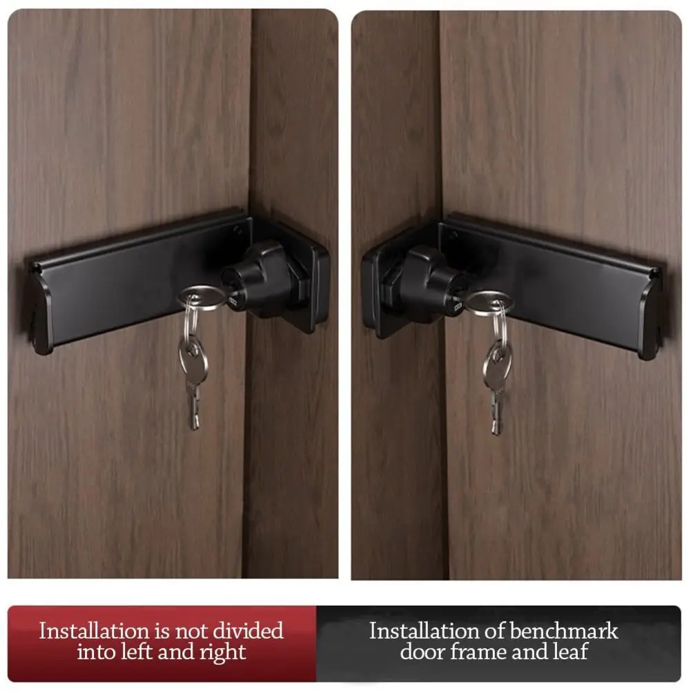 Black Barn Door Lock Includes Mounting Screws Includes Two Keys Rust Resistant Ready To Install Pet Prevention