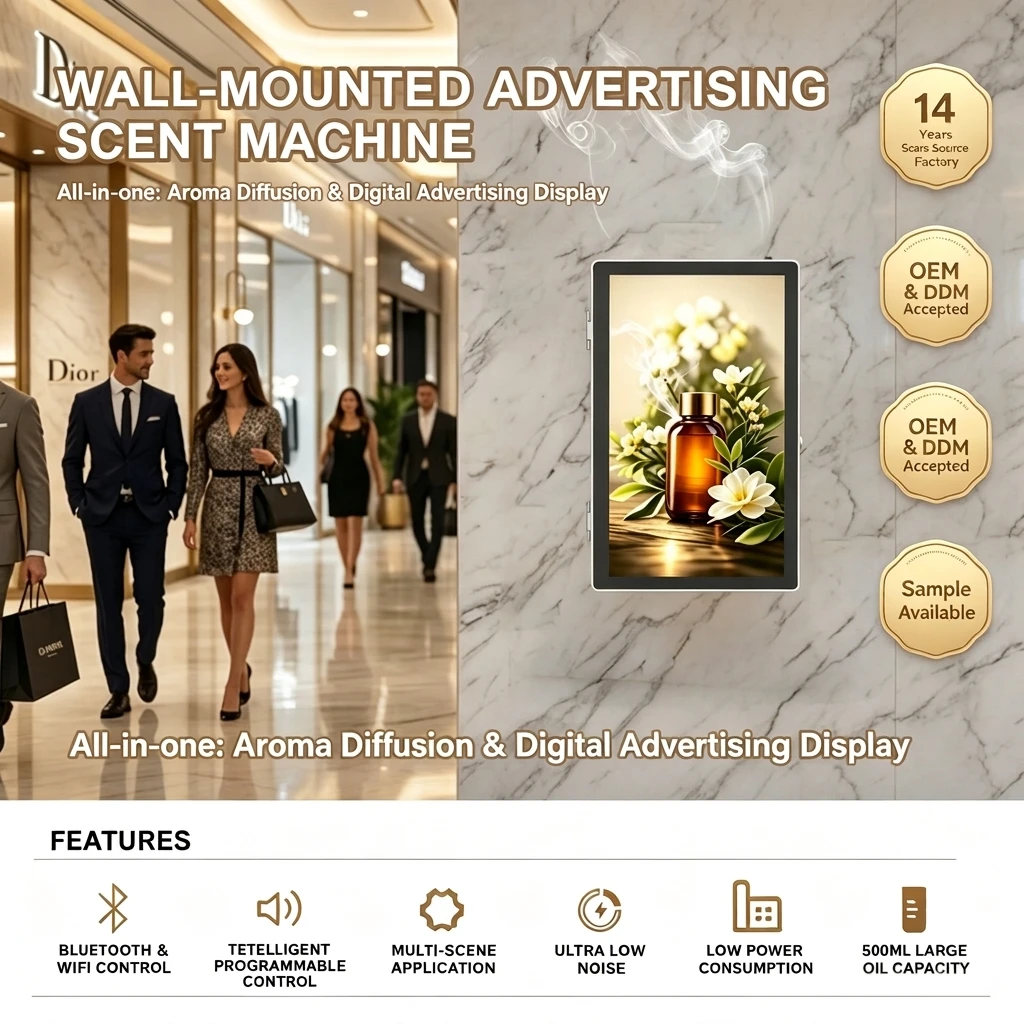 Aroma Diffuser Bluetooth Led - Mini AD-SCENT Wall Mounted Advertising Aroma