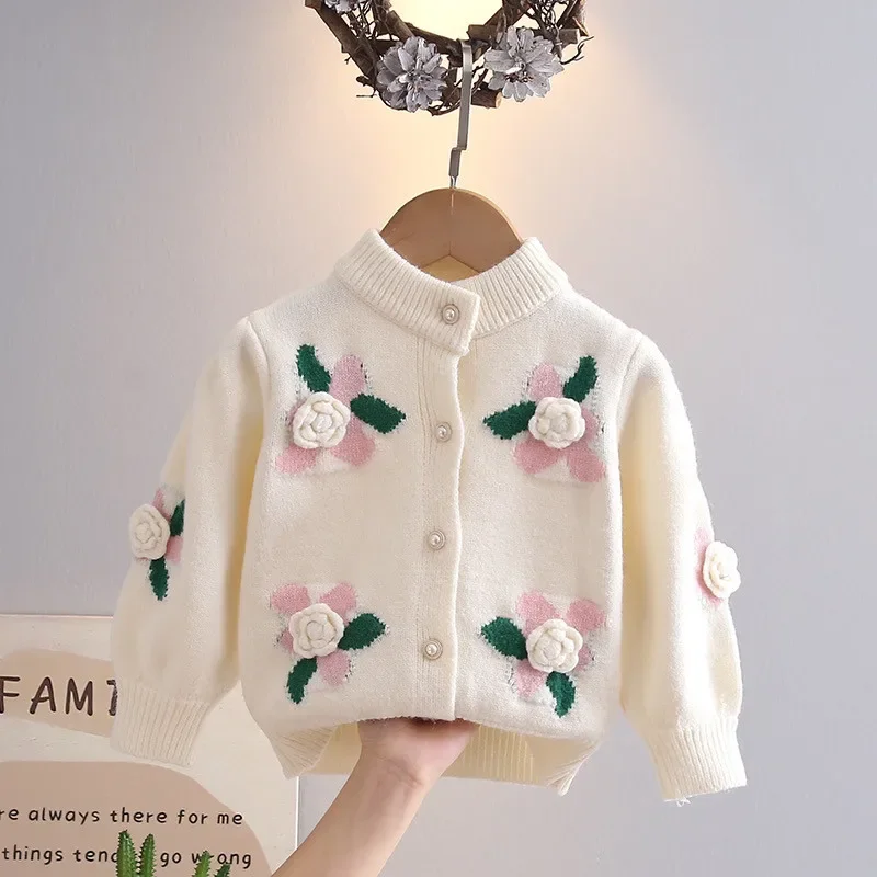 

Spring and Autumn Girls' Princess Style Sweater 2026 New Baby and Children's Knitted Cardigan Coat