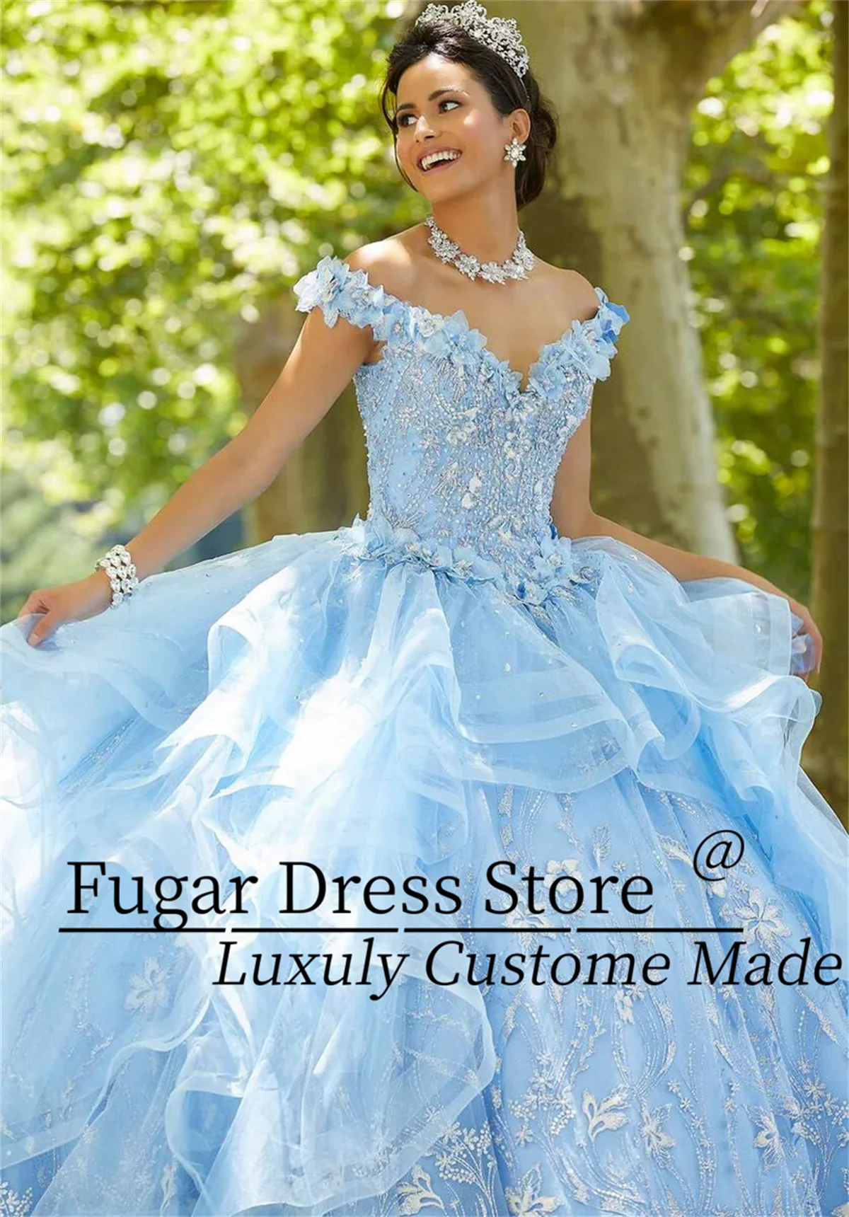 Gorgeous Sparkling Crystal Beading Quinchana Dress Lace 3D Butterfly Applique Long Sleeve Cape Ball Gown Vestidos De 15 Aรฑos