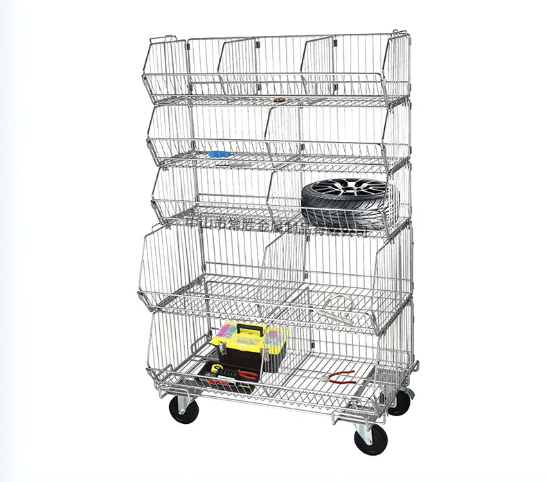 YJQ Professional Shelf Carbon Steel Five-layer Wire Mesh Multi-shelf Large Capacity High Load-bearing Shelf
