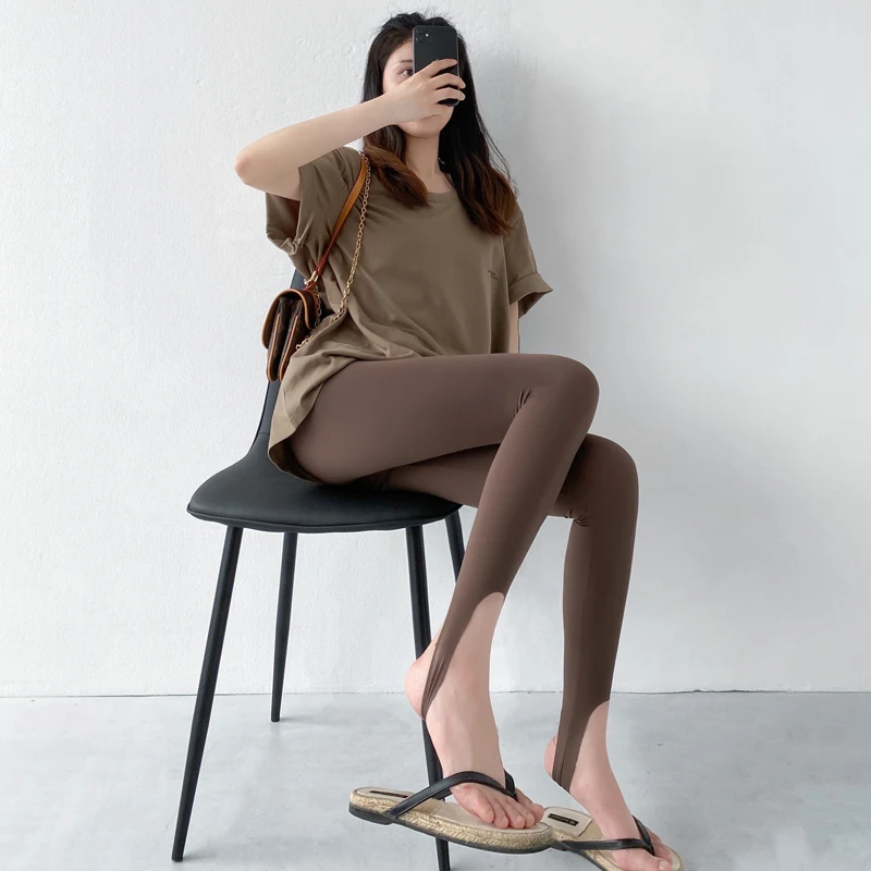 

Брюки для йоги с высокой талией, женские тонкие утягивающие спортивные штаны для фитнеса, которые можно носить на улице, цветные базовые многослойные брюки