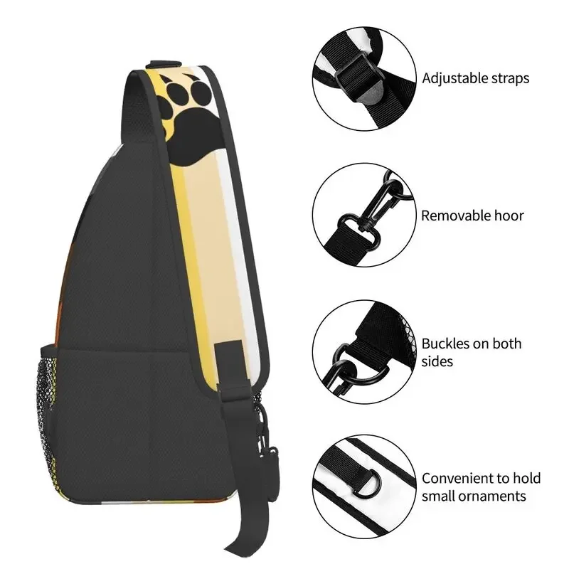 Personalizado animal urso pata sling saco masculino moda ombro crossbody peito mochila viajando daypack